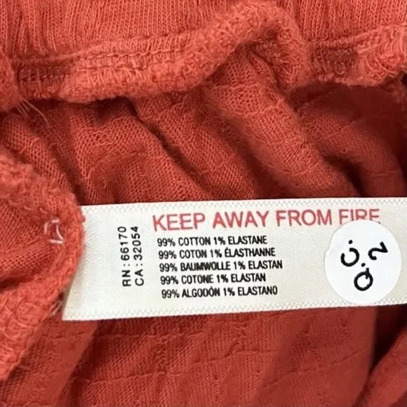 FP Free People Beach High Waist Wide Leg Long Pants Size S Orange Boho Hippie - Picture 5 of 8